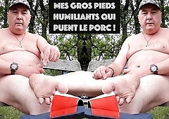 Chubby bear foot worship, bears, outdoor feet worship