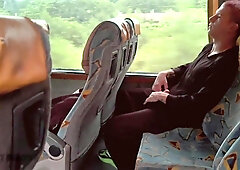 Oral job from a stranger on the bus and a thick jizz shot in a motel