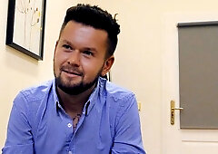 POV anal casting video featuring a skinny newcomer