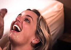 Big tit blonde teen sucks a big cock hardcore