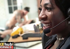Sultry Black MILF Boss Surprises Staff In Forbidden Office Hookup