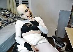 Doris Jill Pt1! A mysterious doll masked beauty Jill has enjoyment with her rubber body!