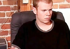 Inked twink has his dick sucked and ass rammed rough