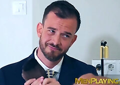 Kinky businessman Marco Napoli deepthroats throbbing cock