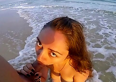 POV blowjob footjob handjob with Karla Kush eating cum