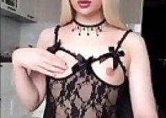 cutie jerks out an huge load 1