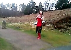 Tranny undressing in public