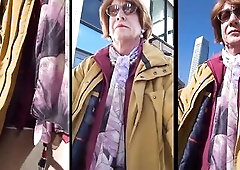 I m on bike, taut red costume, hose, high heels