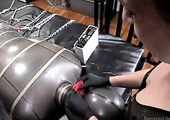 BDSM pleasure session with two different dommes torturing