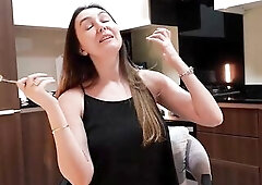 StepMom got concupiscent after seeing my hard shlong beneath the table during dinner. Stepdad is away fishing, so that babe let me bang her right on t