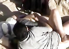 my spy movie scene of my breasty 45 years mama with her recent lover on the beach during our final holiday. One As Well As The Other completely unawar