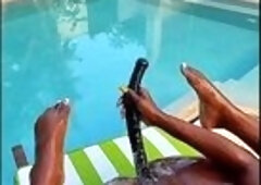 Publicly Screwing myself at the poolside whiles everybody watches