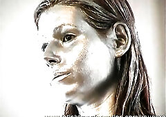 Pornstar Eva complete paint in silver