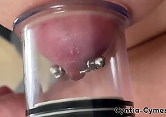 Cyntia Cymes - Pierced Nipples Strong Sucking By Strong Pump