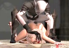Demon Zepar fucks beautiful young blonde on the altar in the castle