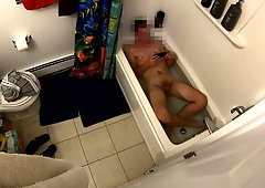 Young Guy Jerked Off In His Bathroom While He Watching