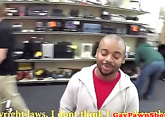 Interracial pawnshop client trios for cash
