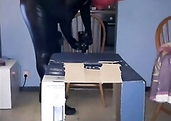 Obscene T-Girl Piggy Analized By A Screwing Machine