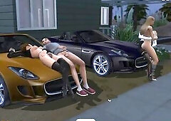 Lauren sucking his jock and Dua and Tate banging every other(Sims 4