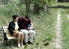 Her 1st-time coarse anal-act of love outdoor after this guy fingers her taut and juicy snatch on the bench.