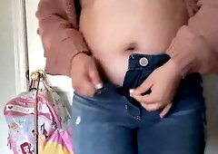 Fat Teen shows off her body during the time that everybody is home