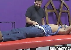 Handsome RT cries out from flogger on his bare flesh