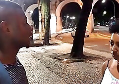 African chick meets a guy in the street and ends up riding his stiff dick