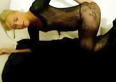 Attractive German trans babe teases and strokes her tool solo