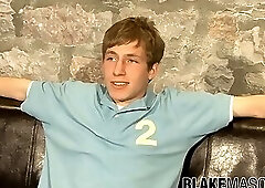 Preppy UK twink hot solo jerking off
