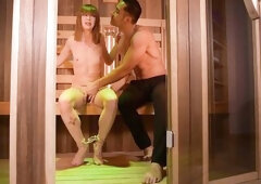 Alexa Nova gets more then she bargained for as a Submissive in this Sauna themed Anal & Bondage Encounter