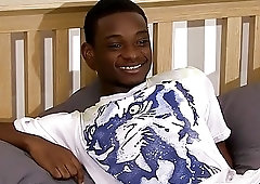 Amateur black guy from UK jerks himself off hard on cam