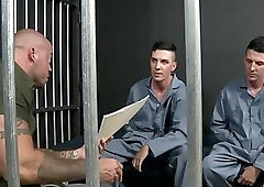 Gay twins share a muscular man bareback