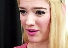 Kenna James teases her clit while ass tongued by stepmom