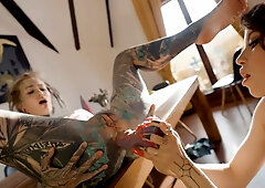 Toys, ATM, and Squirt Heavily Tattooed Girls Extreme Anal