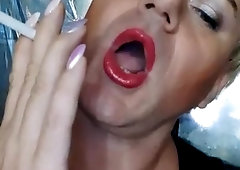 Sonyastar penetrates, crimson lip liner, lips, smoke