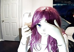 Miki & Celli Pt1! Kigurumi doll Miki shows u her zentai overspread body! Below that babe's fully rubber!