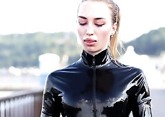 Busty brunette solo masturbation