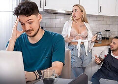 Bored housewife calling plumber to drill her pussy since hubby's useless