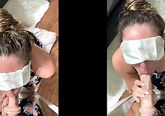 Mature brunette amateur giving a great POV blowjob