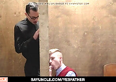 Gargling Large Pecker Priest In Gloryhole
