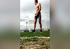 Public Jerk Off On Soccer Field