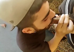 BIG BLACK COCK superslut arab dude deepthroating off his married neighbor hefty black schlong