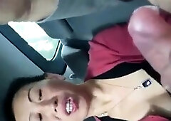 Asian MILF Gives a Handjob in a Car