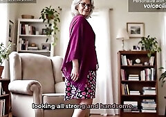 Lewd Granny GILF Neighbour Seduces Me Whilst Fixing Her Door – Older Cougar Grandma Wishes to Feel Youthful Anew - AI generated old woman JOI