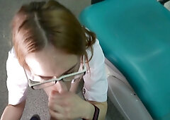 Physician penetrated in doggy style during office visit, then rode in cowgirl position