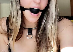 Hot brunette babe goes crazy jerking part5