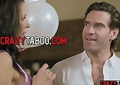 Husband watches his horny big tits MILF wife in passionate lesbian sex