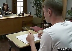 Star Dominates John In A College Classroom With Intense Ass Play And Triple Milking Session