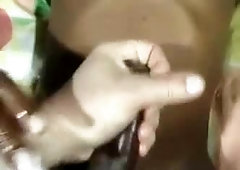 ebony Trans Girl with Giant dick and white guy