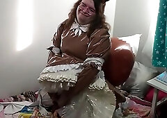 vinyl Inflatable tail Dark-Skinned Fox Sissy Maid Breathplay Bang-Out